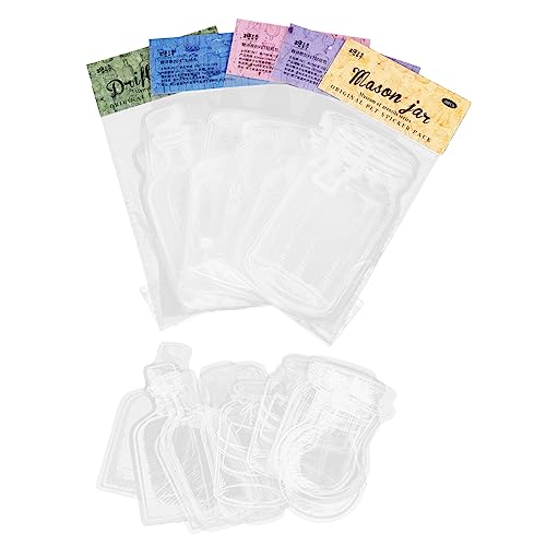 Gadpiparty Transparente Aufkleber für Flaschen mit Dekorativen Stickern für Diy Projekte Praktische Pet Dekorationsaufkleber für Scrapbooking und Tagebuchgestaltung pro Packung von Gadpiparty