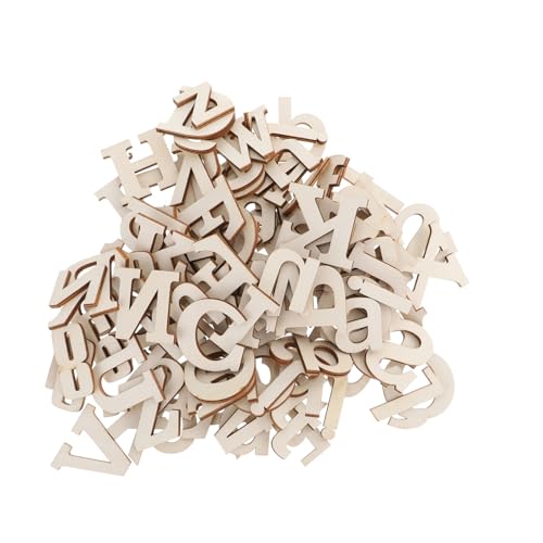 Gadpiparty Unbehandelte Holzchips Alphabet Zahlen Naturholzscheiben DIY Bastelmaterialien Glatte Holzscheiben für Kreative Dekorationen und Handarbeiten von Gadpiparty