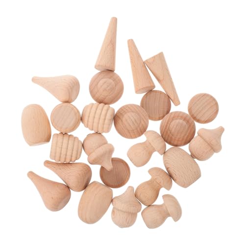 Gadpiparty Unfertiges Holzpilz bastelset mit Acrylfarben und Pinsel Glatte Buche holzblöcke in Verschiedenen DIY Holzbausteine für Kreative Malprojekte Zufällige Farbe Zufällige Farbe von Gadpiparty