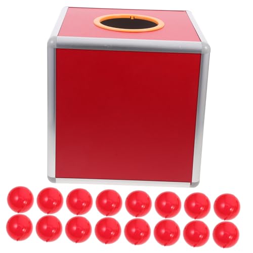 Gadpiparty Verlosungsbox Rot Multifunktionale Spendenbox für Fundraising Abstimmungen und Spiele für Partys und Veranstaltungen Rote Bälle von Gadpiparty
