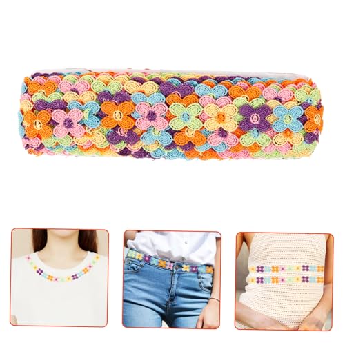 Gadpiparty Vier-Blatt-Klee wasserlösliche Spitze besticktes Spitzenbesatzband Blumenspitzenbandverkleidung Zierleiste zum Nähen Blumenmuster Spitzenband dekorative Nähgarnitur Polyester von Gadpiparty