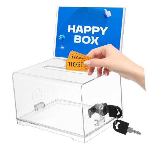Gadpiparty Vorschlagsbox aus Acryl für Stimmzettel und Spenden Handelskarteninhaber mit Schloss für Fundraising und Veranstaltungen Praktische und Elegante Aufbewahrungslösung Gadpiparty Vorschlagsbox aus Acryl für Stimmzettel und Spenden Handelskarteninhaber mit Schloss für Fundraising und Veranstaltungen Praktische und Elegante Aufbewahrungslösung von Gadpiparty