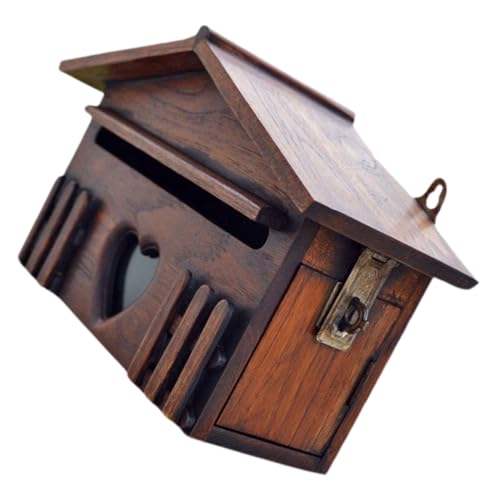 Gadpiparty Wandmontierter Regenfester Holzbriefkasten für Villa Retro Vorschlagskasten mit Natürlicher Holzstruktur Hochwertige und Langlebige Lösung für Briefe und Vorschläge Gadpiparty Wandmontierter Regenfester Holzbriefkasten für Villa Retro Vorschlagskasten mit Natürlicher Holzstruktur Hochwertige und Langlebige Lösung für Briefe und Vorschläge von Gadpiparty