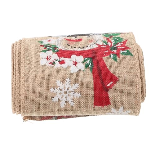 Gadpiparty Weihnachtsdekorationsband Breit Jute Stoff mit Schneemann Vielseitiges Geschenkband für Partydekorationen Kränze und Festliche Geschenkverpackungen von Gadpiparty