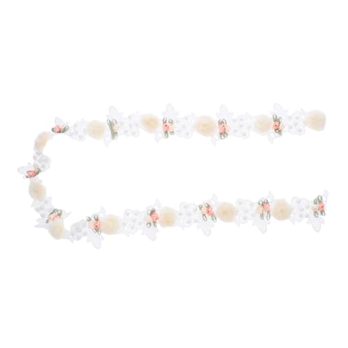 Gadpiparty Weißes Spitzenband mit Perlen Blumiges Rosenmuster Breit Besticktes Spitzenband für DIY nähprojekte Hochzeitsdekoration Basteln und Blumenarrangements von Gadpiparty