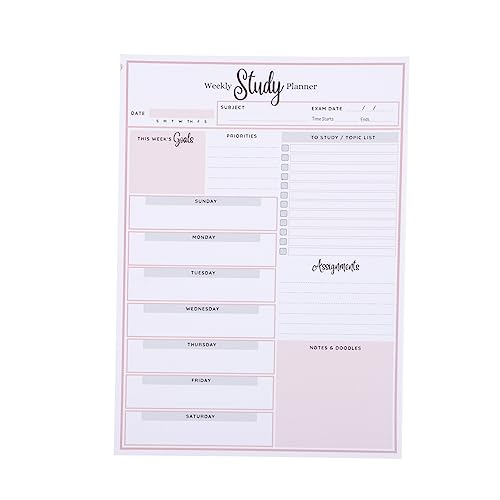 Gadpiparty Wöchentlicher Planer Notizblock Undatierte Studiennotizen Tragbares Notizbuch für Zuhause Büro und Schule für Aufgabenplanung und Journaling Leicht Abreißbar von Gadpiparty