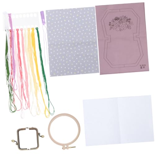 Gadpiparty bestickte Geldbörse Stickgarn Stanznadel Stich Sticken für Anfänger Stickerei Tasche zum Sticken selber machen Violett von Gadpiparty