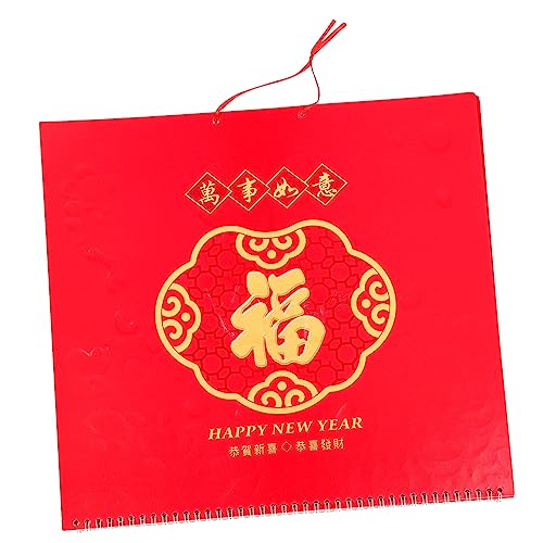Gadpiparty hängend monatlicher Wandplaner Drachen Staffelei Kalender Erinnerung bauernkalender dekoration schlafzimmer decor Kalender im chinesischen Stil traditioneller Kalender Papier rot von Gadpiparty