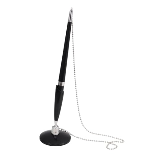 Gadpiparty multifunktionaler Schreibstift schwarzer Stift filigraner Business-Kugelschreiber Form Schreibtisch für Counter-Business-Stift Stift mit Kette Signaturstift Rostfreier Stahl von Gadpiparty