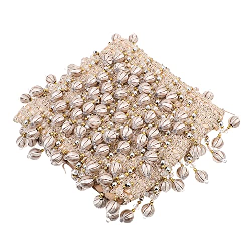 Gadpiparty zarte Fransenborte Perlenbesatz für Vorhänge Perlenanhänger Quaste hochzeitsdeko wedding decoration geschenkband Zubehör für Sofavorhänge DIY vorhang versorgung Plastik Beige Gadpiparty zarte Fransenborte Perlenbesatz für Vorhänge Perlenanhänger Quaste hochzeitsdeko wedding decoration geschenkband Zubehör für Sofavorhänge DIY vorhang versorgung Plastik Beige von Gadpiparty
