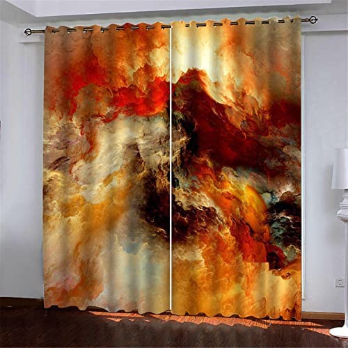 3D Abstrakter Sturm Gardinen Mit Ösen 150(B) X166(H) cm Polyester Vorhang Blickdicht Verdunkelungs Geräuschreduzierung Vorhänge 2Er Set Für Spielzimmer Schlafzimmer Jugendzimmer von Gadulu