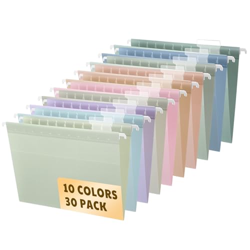 Gaillty Hängeregistraturen, Briefgröße, Boho, 10 Farben, Kunststoff-Hängeregistraturordner mit 1/5-geschnittenen Reitern für Ihr Zuhause und Büro, Großakten, Dokumente und Papier (30 cm Erweiterung) von Gaillty