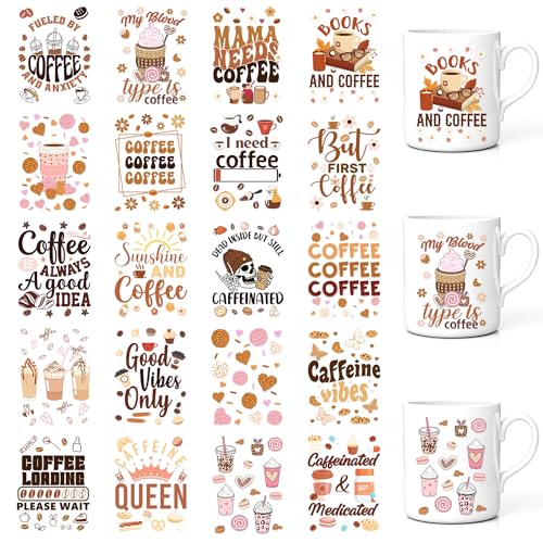 Kaffeetassen-Aufkleber, UV-DTF, wasserdicht, für Tassen, Wasserflasche, Glas, Totenkopf, Eiscreme, Blumendesign, Geschenk für Freunde, Lehrer, Klassenkameraden, 20 Blatt Kaffeetassen-Aufkleber, UV-DTF, wasserdicht, für Tassen, Wasserflasche, Glas, Totenkopf, Eiscreme, Blumendesign, Geschenk für Freunde, Lehrer, Klassenkameraden, 20 Blatt von GalaVee