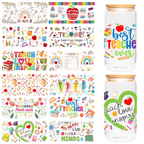 Teacher UV DTF Cup Stickers, 12 Blatt Boho Regenbogen Stil Klassenzimmer Buch Bleistift Design Transfer Aufkleber Rubb On Transfers für 473.6 g Glas Back to School Geschenke Teacher UV DTF Cup Stickers, 12 Blatt Boho Regenbogen Stil Klassenzimmer Buch Bleistift Design Transfer Aufkleber Rubb On Transfers für 473.6 g Glas Back to School Geschenke von GalaVee