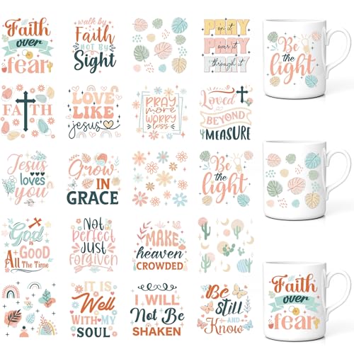 UV DTF Cup Wrap Aufkleber, 20 Blatt Boho Bibelvers UV DTF Transfer Aufkleber, wasserdichte DIY Decals für Glasbecher Wasserflasche Blatt Gänseblümchen Schmetterling Design UV DTF Cup Wrap Aufkleber, 20 Blatt Boho Bibelvers UV DTF Transfer Aufkleber, wasserdichte DIY Decals für Glasbecher Wasserflasche Blatt Gänseblümchen Schmetterling Design von GalaVee