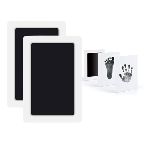 Galenecx 2 Stück Baby Abdruck Set, Baby Handabdruck und Fußabdruck, Clean Touch Abdruckset, Pfotenabdruck-Set, Enthält 4 Stempelkarten，für Neugeborene, Kleinkinder & Haustiere von Galenecx
