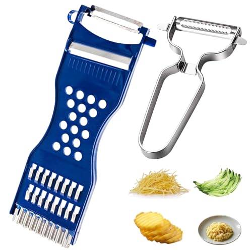 Galenecx 2 Stück Sparschäler, 6-in-1 Gemüseschneider Edelstahl, Multifunktions Gemüsereiben, Kartoffelschäler Scharf Klinge, Edelstahl Julienne Schäler, für Gemüse Obst, Mehrfarbig Galenecx 2 Stück Sparschäler, 6-in-1 Gemüseschneider Edelstahl, Multifunktions Gemüsereiben, Kartoffelschäler Scharf Klinge, Edelstahl Julienne Schäler, für Gemüse Obst, Mehrfarbig von Galenecx