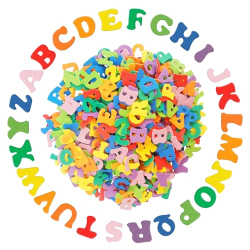 Galenecx 520 Stück Buchstaben-Aufkleber, Schaumstoff Buchstaben Aufkleber Bunt, Selbstklebende Moosgummi Buchstaben, Buchstabens Sticker für DIY Scrapbooking und Dekorieren von Galenecx