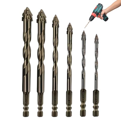 Galenecx 6 Stück Exzenterbohrer Set, Vierschneidiger Gezackter Exzenterbohrer, 4/5/6/8/10/12 mm Hochfeste Sechskantschaft Eccentric Drill, für Präzision in Glas, Fliesen, Holz, für Granit, Marmor Galenecx 6 Stück Exzenterbohrer Set, Vierschneidiger Gezackter Exzenterbohrer, 4/5/6/8/10/12 mm Hochfeste Sechskantschaft Eccentric Drill, für Präzision in Glas, Fliesen, Holz, für Granit, Marmor von Galenecx