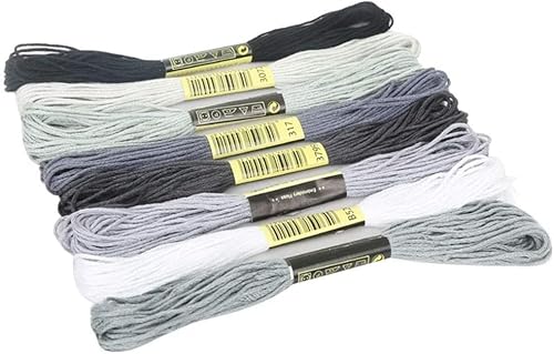 8 Stück Baumwollgarn zum Sticken, Freundschaftsarmbänder, Nähgarn, grau, Stickgarn für Kunst, Basteln und Nähen, Garn und Stickgarn, 7,5 m 8 Stück Baumwollgarn zum Sticken, Freundschaftsarmbänder, Nähgarn, grau, Stickgarn für Kunst, Basteln und Nähen, Garn und Stickgarn, 7,5 m von Galepromot