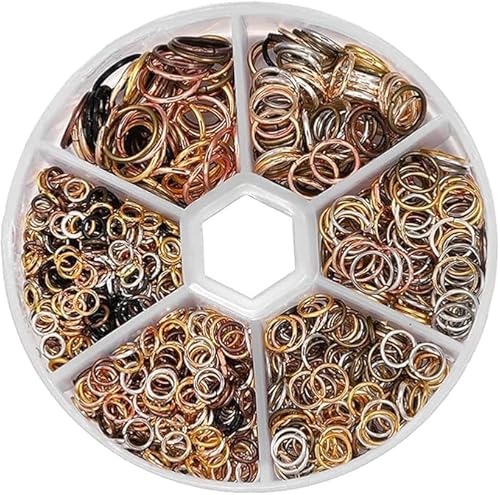970 Stück Metall-Binderinge für kleine Bastelarbeiten, Schmuckverbinder, verschiedene Größen, offene O für Schlüsselanhänger, Schmuckringe von Galepromot