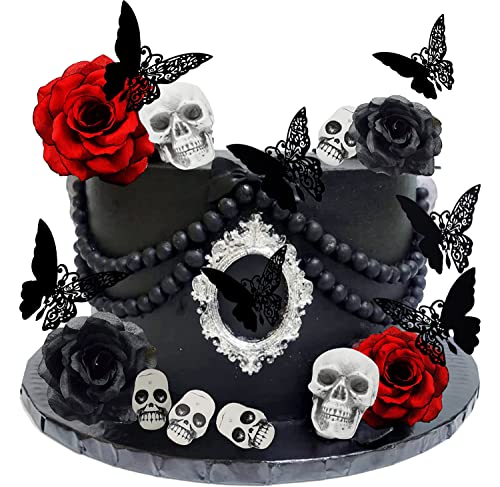 Gothic Rose Skull Cake Topper Till Death Do Us Part Cake Topper Schwarz Schmetterling Kuchen Topper Gothic Hochzeit Party Dekoration Schwarz Rose Kuchen Deko Gothic Rose Skull Cake Topper Till Death Do Us Part Cake Topper Schwarz Schmetterling Kuchen Topper Gothic Hochzeit Party Dekoration Schwarz Rose Kuchen Deko von GallaRato