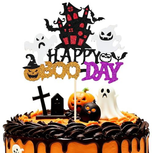 Happy Halloween Tortendeko Glitzer Geist Kürbis Bat Deko Torte für Halloween Themed Cake Dekoration Geburtstag Birthday Party Cake Decorations Supplies (C) von Gallkeat