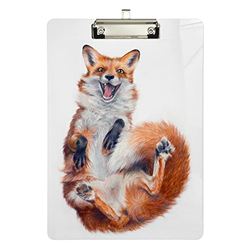 Niedlicher Fuchs-Tierdruck-Klemmbretter für Kinder, Studenten, Frauen und Männer, Buchstabengröße, Kunststoff, flaches Profil-Clip, 22,9 x 31,8 cm, silberfarbener Clip Niedlicher Fuchs-Tierdruck-Klemmbretter für Kinder, Studenten, Frauen und Männer, Buchstabengröße, Kunststoff, flaches Profil-Clip, 22,9 x 31,8 cm, silberfarbener Clip von Gambo