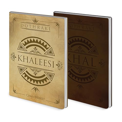 Game of Thrones Notizbücher (Khal und Khaleesi Design) Set mit 2 Notizbüchern A5, Notizbücher und Notizblöcke A5 – Offizielles Merchandise-Produkt von Game of Thrones