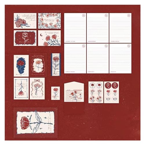 Vintage-Kraftpapier-Umschläge, Briefpapier-Set mit Aufklebern, Retro-Schreibblock, Weihnachtseinladungen, Bürobedarf, Schreibwaren von Gamfoam