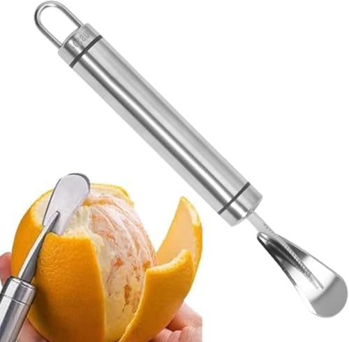 Edelstahl Orangenschäler mit Kurvenklinge – Multifunktions-Zestenmesser für Pampelmusen, Grapefruits und Obstkunst | Küchenhelfer mit Griffmulden und Schälhilfe (Spülmaschinenfest, Für Profi- und Haus Edelstahl Orangenschäler mit Kurvenklinge – Multifunktions-Zestenmesser für Pampelmusen, Grapefruits und Obstkunst | Küchenhelfer mit Griffmulden und Schälhilfe (Spülmaschinenfest, Für Profi- und Haus von Gammaeon