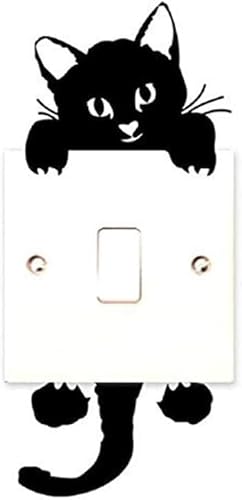 Katze Wandaufkleber für Lichtschalter, Schwarze Katze Wanddeko, Schalter Dekoration, Schlafzimmer Dekoration Katze Wandaufkleber für Lichtschalter, Schwarze Katze Wanddeko, Schalter Dekoration, Schlafzimmer Dekoration von Gammaeon