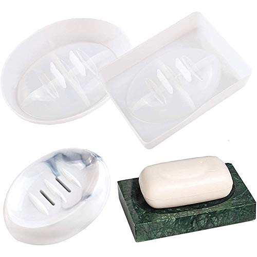 Ganata 2 Stücke Silikon Seifen Schale Silikonform, DIY Harz Form Oval Quadratischer, Abfluss Seifen, Epoxid Harz Form Seifenhalter Formen Ganata 2 Stücke Silikon Seifen Schale Silikonform, DIY Harz Form Oval Quadratischer, Abfluss Seifen, Epoxid Harz Form Seifenhalter Formen von Ganata