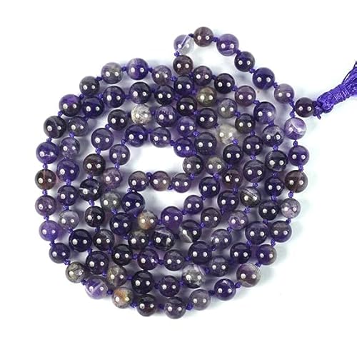 Amethyst 8 mm Stein Mala - Halskette Kristall Mala 108 Perlen Jaap Mala Amethyst 8 mm Stein Mala - Halskette Kristall Mala 108 Perlen Jaap Mala von Ganesha Arts