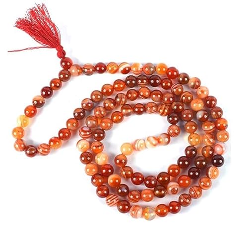Karneol Mala rund 8mm Kristallstein Mala 108 Perlen Jaap Mala Karneol Mala rund 8mm Kristallstein Mala 108 Perlen Jaap Mala von Ganesha Arts