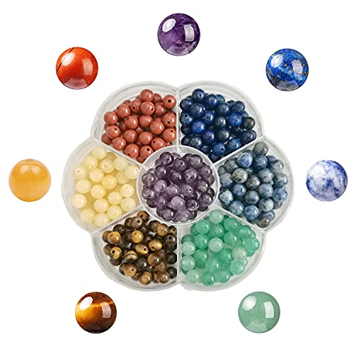 GangGangHao 280 Stück 6 mm 7 Chakra echte natürliche runde Steinperlen glatte Kristalle lose Edelsteine mehrfarbig gemischt DIY für Schmuckherstellung (6 mm, 7 Chakra-Farbe GangGangHao 280 Stück 6 mm 7 Chakra echte natürliche runde Steinperlen glatte Kristalle lose Edelsteine mehrfarbig gemischt DIY für Schmuckherstellung (6 mm, 7 Chakra-Farbe von GangGangHao