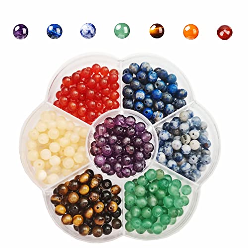 GangGangHao 350 Stück 4 mm 7 Chakra Naturstein Runde Perlen Kristalle Energieheilung Echter Stein DIY Charm Glatte Perlen für Armband Halskette Ohrringe Schmuckherstellung (4 mm, 7 Chakra-Farbe GangGangHao 350 Stück 4 mm 7 Chakra Naturstein Runde Perlen Kristalle Energieheilung Echter Stein DIY Charm Glatte Perlen für Armband Halskette Ohrringe Schmuckherstellung (4 mm, 7 Chakra-Farbe von GangGangHao