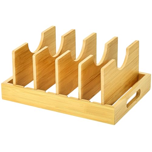 Ganydet Bambus-Topf- und Pfannen-Organizer unter dem Schrank, erweiterbarer Topfdeckel-Organizer und Schneidebrett-Organizer, Pfannen-Organizer mit 5 verstellbaren Trennwänden, 29 x 20,6 x 11,9 cm Ganydet Bambus-Topf- und Pfannen-Organizer unter dem Schrank, erweiterbarer Topfdeckel-Organizer und Schneidebrett-Organizer, Pfannen-Organizer mit 5 verstellbaren Trennwänden, 29 x 20,6 x 11,9 cm von Ganydet