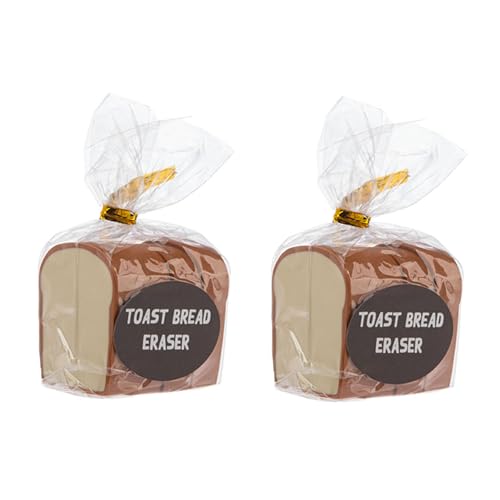 GANZ Fun Toast Break Radiergummi, 3,8 cm, für Schule und Büro, 2 Stück von Ganz