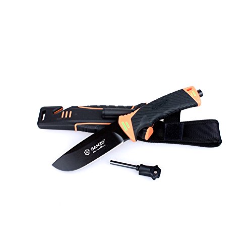 Ganzo Messer G8012 Outdoormesser, 8CR13-Stahl, Drop Point, Gurtschneider, Feuerstein, Bushcraft, Farbe:orange Ganzo Messer G8012 Outdoormesser, 8CR13-Stahl, Drop Point, Gurtschneider, Feuerstein, Bushcraft, Farbe:orange von Ganzo