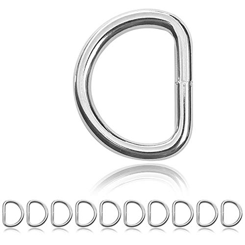 D - Ring aus Stahl, 10 Stück im Set, groß, Abmessungen 54mm x 44mm, Materialstärke 6mm, Ideal in Verbindung mit Paracord 550 zu verarbeiten, geschweißter Stahl, Farbe chrom silber glanz, Marke Ganzoo D - Ring aus Stahl, 10 Stück im Set, groß, Abmessungen 54mm x 44mm, Materialstärke 6mm, Ideal in Verbindung mit Paracord 550 zu verarbeiten, geschweißter Stahl, Farbe chrom silber glanz, Marke Ganzoo von Ganzoo