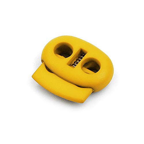 Ganzoo 10er Set Kordelstopper/Kordelklemme (Doppellochung) für Seile, Jacken UVM. Aus Kunststoff, Farbe gelb; Marke von Ganzoo