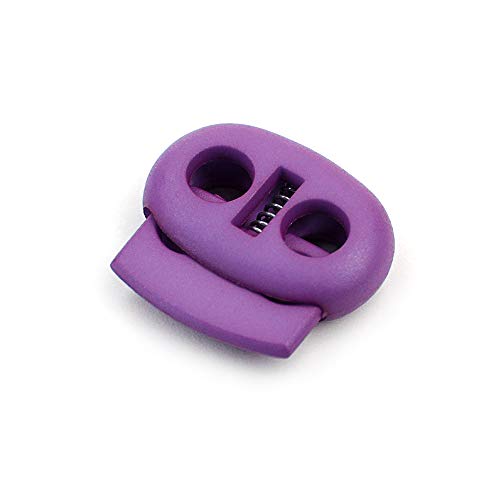 Ganzoo 5er Set Kordelstopper/Kordelklemme (Doppellochung) für Seile, Jacken UVM. Aus Kunststoff, Farbe violett; Marke von Ganzoo