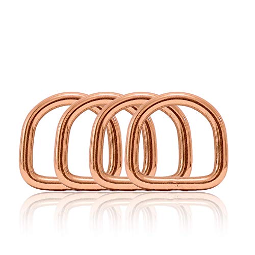 Ganzoo D - Ring aus Stahl, 4er Set, Innenmaß 15mm, Materialstärke 3mm, DIY Hunde-Halsband, nichtrostend, geschweißt, Ideal mit Paracord 550, Farbe Rose-Gold Ganzoo D - Ring aus Stahl, 4er Set, Innenmaß 15mm, Materialstärke 3mm, DIY Hunde-Halsband, nichtrostend, geschweißt, Ideal mit Paracord 550, Farbe Rose-Gold von Ganzoo