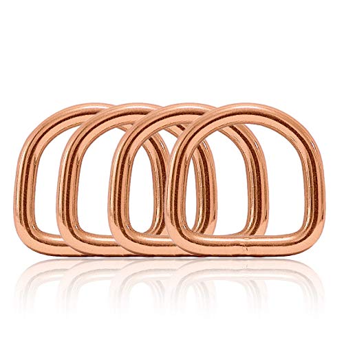 Ganzoo D - Ring aus Stahl, 4er Set, Innenmaß 21mm, Materialstärke 4mm, DIY Hunde-Halsband, nichtrostend, geschweißt, Ideal mit Paracord 550, Farbe Rose-Gold Ganzoo D - Ring aus Stahl, 4er Set, Innenmaß 21mm, Materialstärke 4mm, DIY Hunde-Halsband, nichtrostend, geschweißt, Ideal mit Paracord 550, Farbe Rose-Gold von Ganzoo