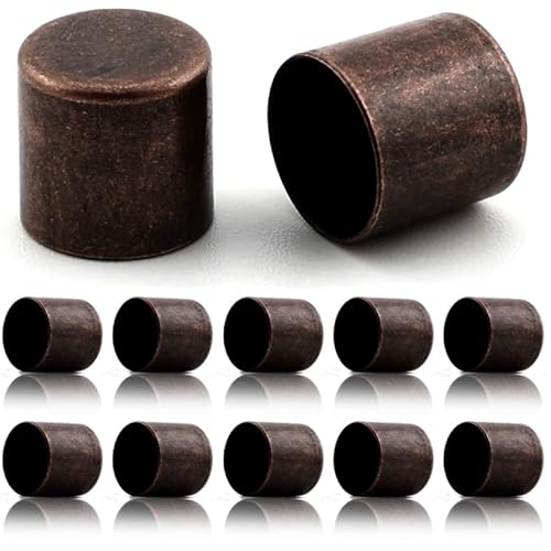 Ganzoo Endkappen aus Metall / 10er Set/für 10mm PPM Seil, Tau, Schmuck, Kordelende bei Hundeleine, Halsband, Kette, Farbe: Braun von Ganzoo