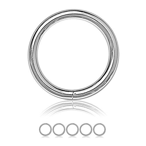 O - Ring Stahl, 5 Stück, 40mm außen, geschweißt Nicht-rostend, für Paracord 550 von Ganzoo