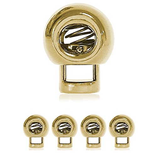 Ganzoo Kordel-Stopper Metall/Set 4 Stück / 4 mm Loch/L 20 x B 15mm / Kordel-Klemme/Runde Form (1 Loch) für Seile/Paracord 550 / Reep-Schnur/Jacken/Hand-Taschen/Farbe: Gold Ganzoo Kordel-Stopper Metall/Set 4 Stück / 4 mm Loch/L 20 x B 15mm / Kordel-Klemme/Runde Form (1 Loch) für Seile/Paracord 550 / Reep-Schnur/Jacken/Hand-Taschen/Farbe: Gold von Ganzoo