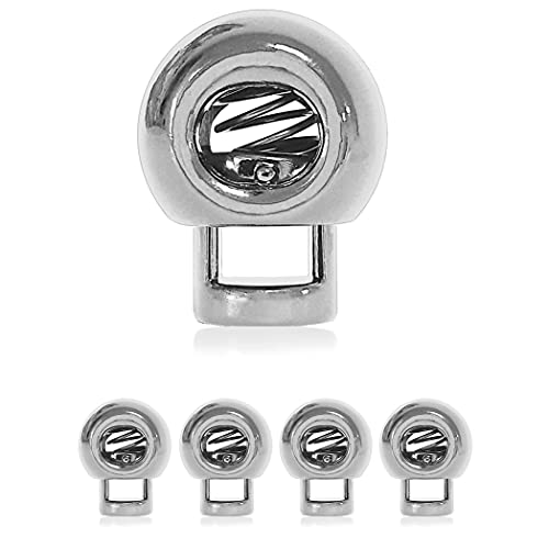 Ganzoo Kordel-Stopper Metall/Set 4 Stück / 4 mm Loch/L 20 x B 15mm / Kordel-Klemme/Runde Form (1 Loch) für Seile/Paracord 550 / Reep-Schnur/Jacken/Hand-Taschen/Farbe: Silber Kalt Ganzoo Kordel-Stopper Metall/Set 4 Stück / 4 mm Loch/L 20 x B 15mm / Kordel-Klemme/Runde Form (1 Loch) für Seile/Paracord 550 / Reep-Schnur/Jacken/Hand-Taschen/Farbe: Silber Kalt von Ganzoo