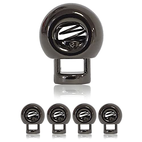 Ganzoo Kordel-Stopper Metall/Set 4 Stück / 4 mm Loch/L 20 x B 15mm / Kordel-Klemme/Runde Form (1 Loch) für Seile/Paracord 550 / Reep-Schnur/Jacken/Hand-Taschen/Farbe: Titan Ganzoo Kordel-Stopper Metall/Set 4 Stück / 4 mm Loch/L 20 x B 15mm / Kordel-Klemme/Runde Form (1 Loch) für Seile/Paracord 550 / Reep-Schnur/Jacken/Hand-Taschen/Farbe: Titan von Ganzoo